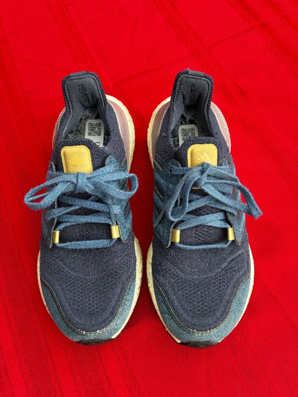 Adidas Ultraboost 21 Parley Running Shoes Navy Blue Gold Size 5.5
